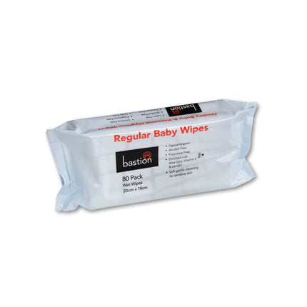 Bastion regular baby wipes pack of 80 wipes