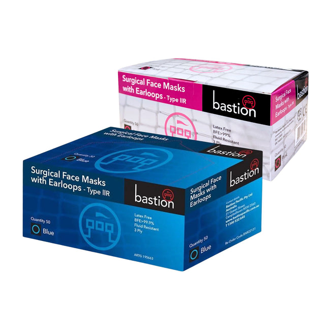 Bastion surgical masks blue and pink 