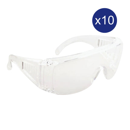 TG12 Clear Over-the-Glasses Safety Glasses pack of 10 units