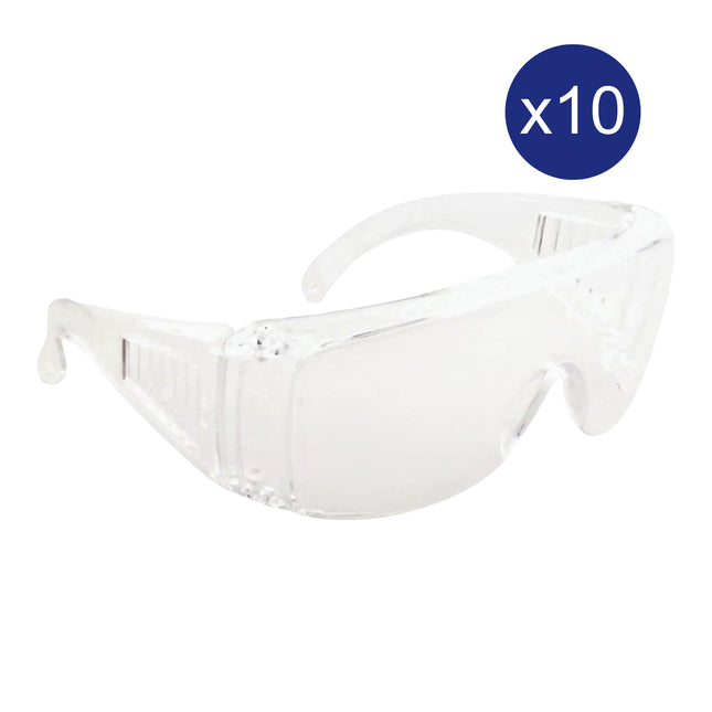 TG12 Clear Over-the-Glasses Safety Glasses pack of 10 units
