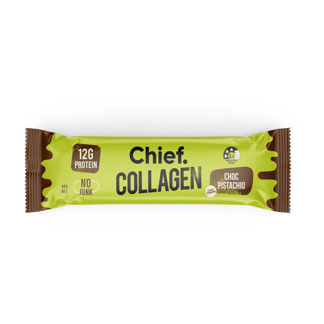Chief Collagen Protein Bar Choc Pistachio single pack 45g