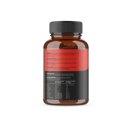 Chief Iron + C Capsules nutrition information on back of bottle
