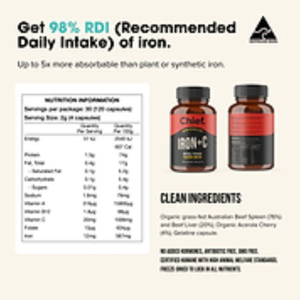 Chief Iron + C Capsules (120 capsules)