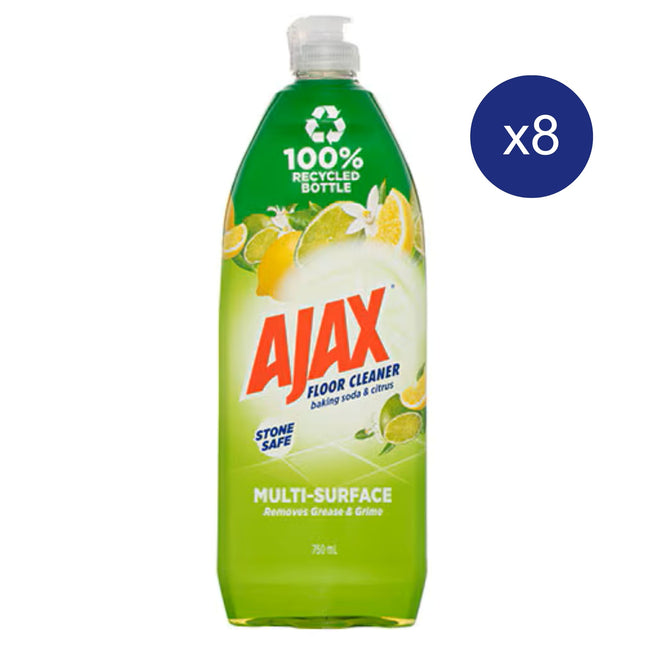 AJAX Floor Cleaner with Baking Soda 750ml carton of 8
