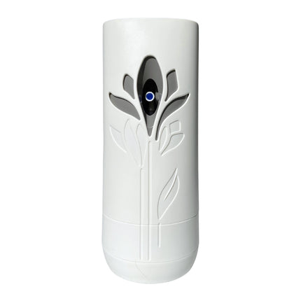 Close-up of white cylindrical device of Air Wick Vanilla & Soft Cashmere automatic spray