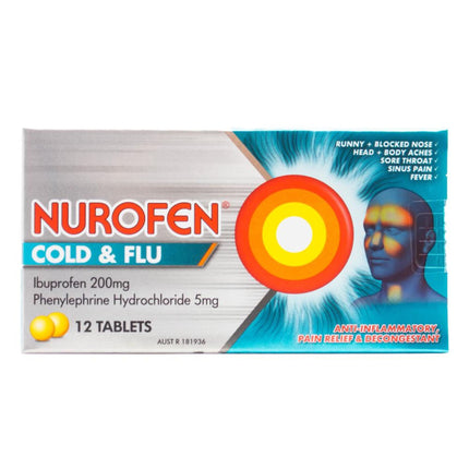 Nurofen Cold &amp; Flu Multi-Symptom Relief Tablets pack of 12 tablets