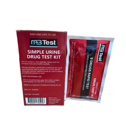 MBTest Multi-Drug 8 Drugs Rapid Test Panel (Urine) – SCD-08 back of box and inside packaging
