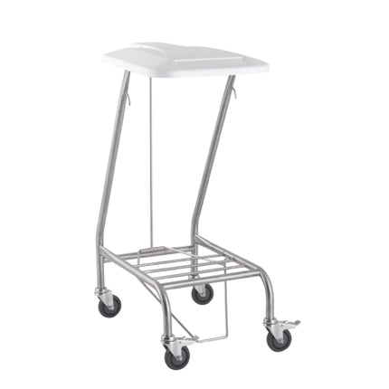 Single Linen Stainless Steel Skip With Lid