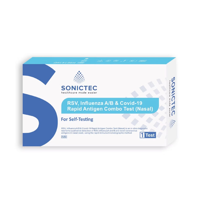 Sonictec RSV, Influenza A/B & Covid-19 Rapid Antigen Combo Test (Nasal Swab) - Pack of 1