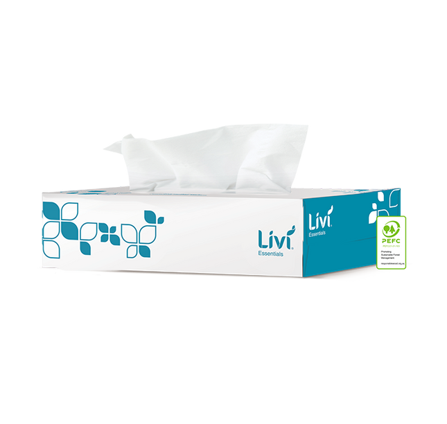 Livi Essentials Hypoallergenic 2 ply 100 sheets facial tissues