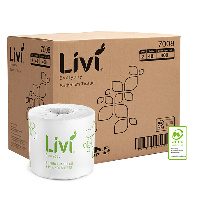 Livi Everyday 2 Ply 7008 Toilet Roll carton of 48 rolls