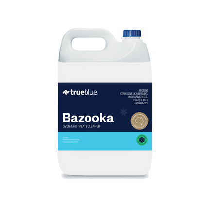 True Blue heavy-duty oven cleaner for professional kitchens, designed for deep cleaning of ovens and BBQs in 5L bottle