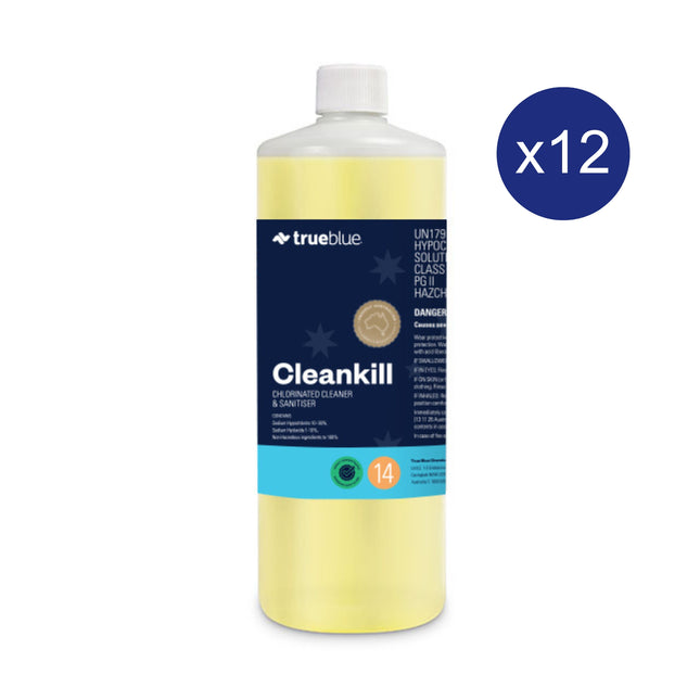 Cleankill Chlorinated Cleaner and Sanitiser 1L - carton of 12 units 