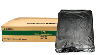 Box of 120L extra large rubbish bags by Thinkpac for heavy waste and large bins
