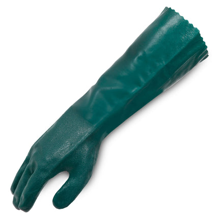 PVC Green Double Dip Interlock Lining 45cm Gloves Single