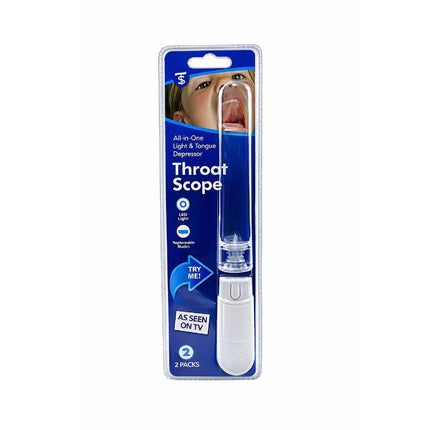 Throat scope all in one light and tongue depresser