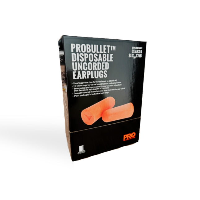 Pro Choice ProBullet Disposable Earplugs - Uncorded Pack of 200