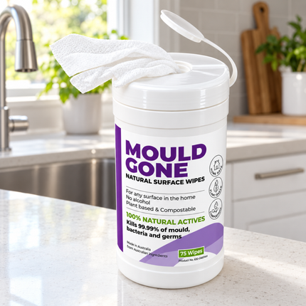 Mould Gone mould removal wipes for kitchen and bathroom use