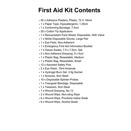 fast aid first aid kit contents