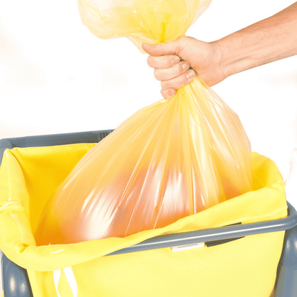 Yellow soluble seam laundry bag