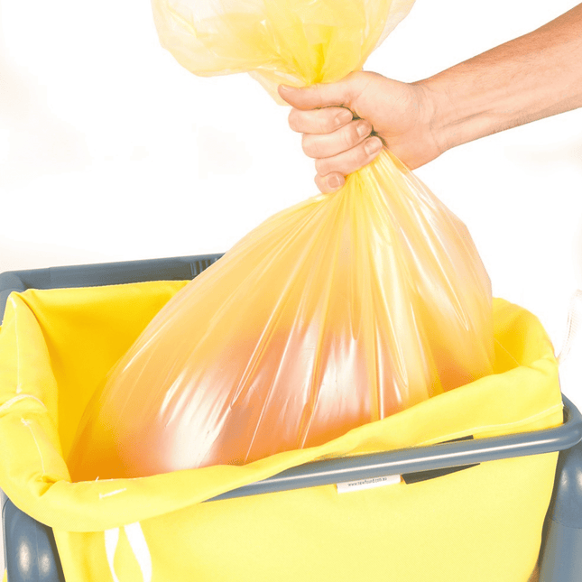 Yellow soluble seam laundry bag