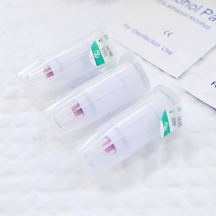 Sterile insulin needle pen setup with alcohol prep pads for clean and safe diabetes care