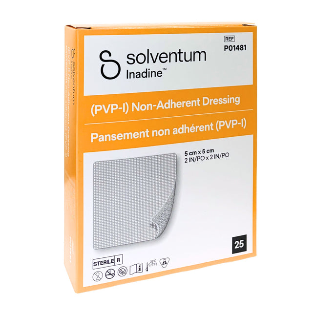 3M™ Inadine™ PVP-I NA Dressing 5cm x 5cm Box of 25