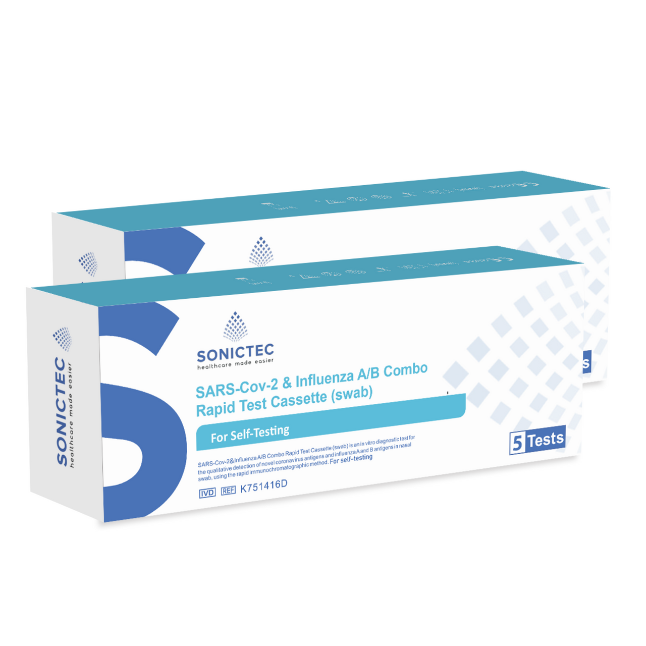 Sonictec Influenza A/B & COVID-19 Combo Rapid Test (Nasal Swab ...