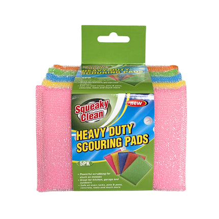 Squeaky Clean 5PK Heavy Duty Scouring Cleaning Pads Front