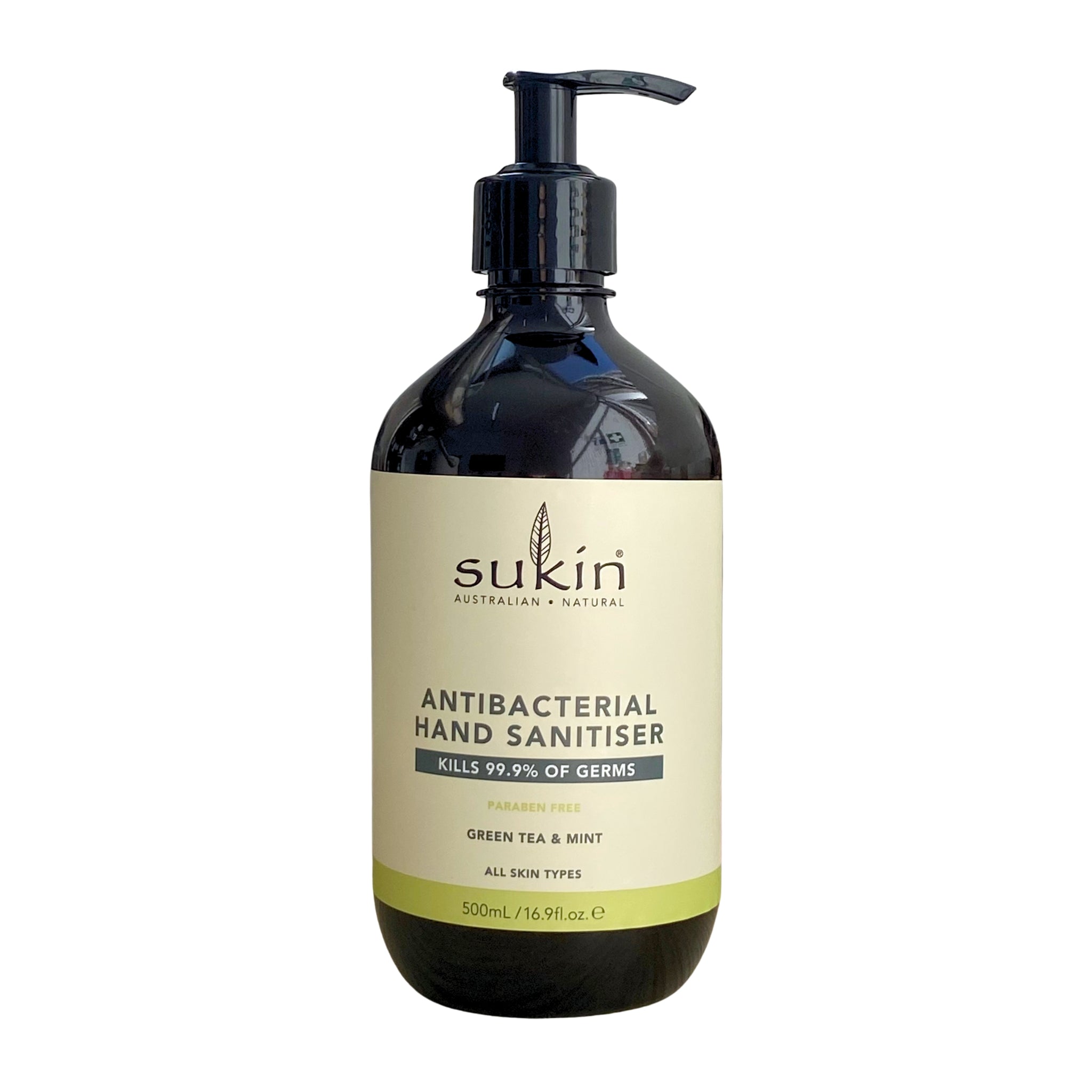Sukign Sukin Antibacterial Hand Sanitiser Green Tea & Mint 500ml – Aussie ...