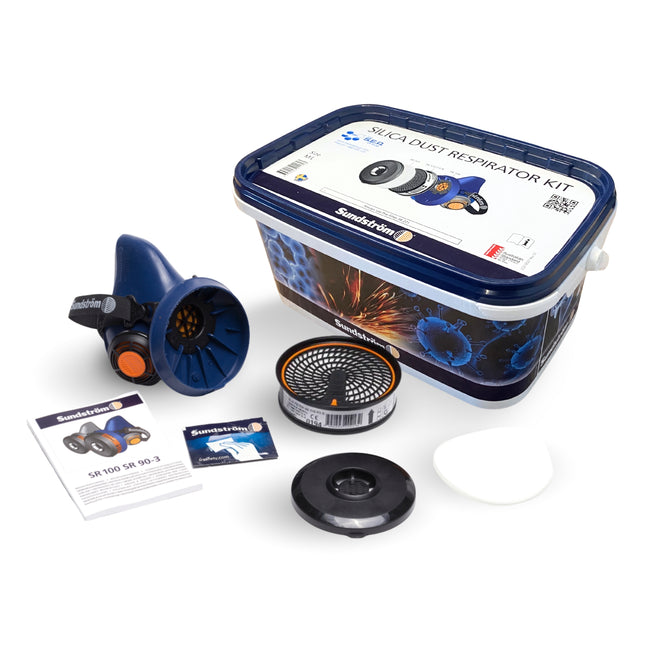Sundström SR 100 Respirator Kit – P100 Half Face Mask for Dust &amp; Asbestos Protection
