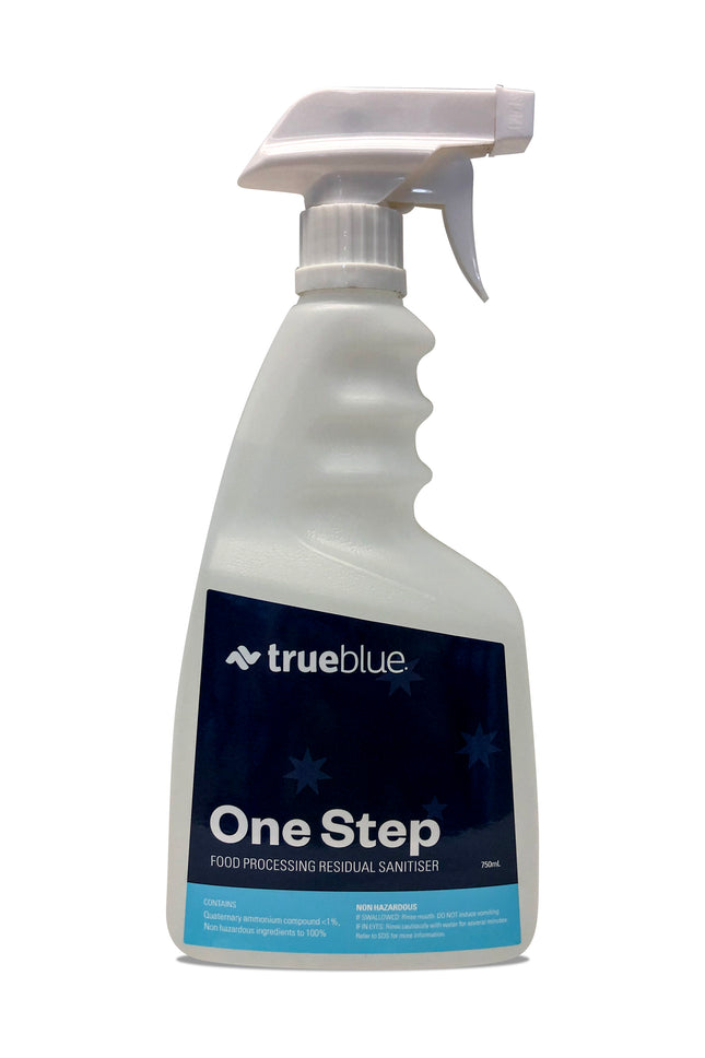 True Blue One Step - Food Processing Residual Sanitiser 750ml Spray