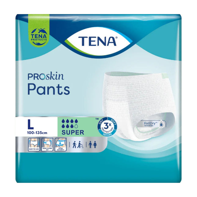 TENA Unisex ProSkin Pants for Adult Incontinence - 12 Pack Super L