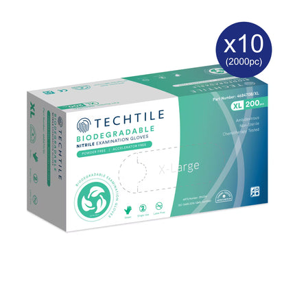 Techtile Biodegradable Nitrile Gloves X-Large Carton of 10