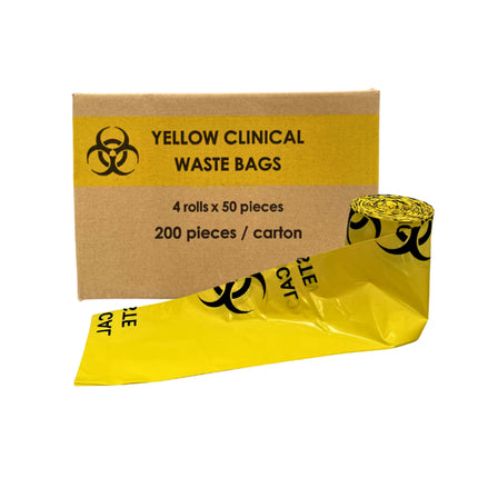 Thinkpack 54 - 65L yellow clinical waste bags roll and 200pcs carton box