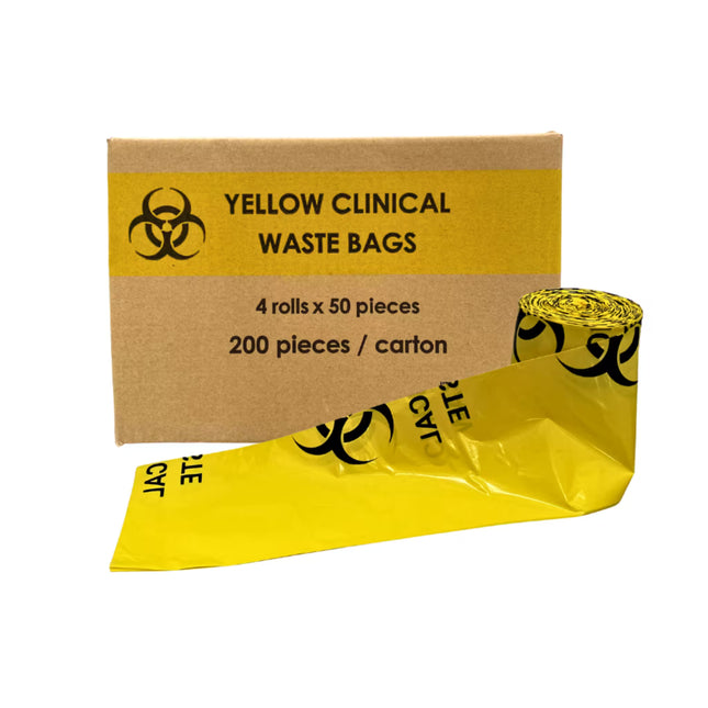 Thinkpack 54 - 65L yellow clinical waste bags roll and 200pcs carton box
