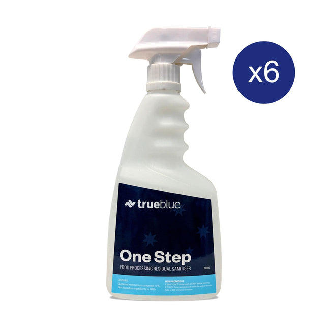True Blue One Step - Food Processing Residual Sanitiser 750ml Spray - Carton of 6