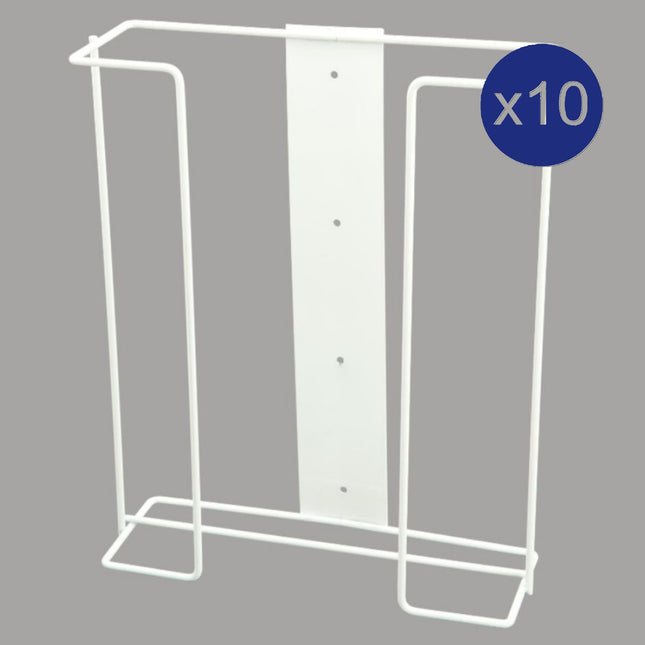 Buy 10 Bastion triple glove box dispensing racks, wall mounted wire brackets for holding three glove boxes securely