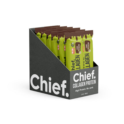 Chief Collagen Protein Bar Choc Pistachio 12 x packs of 45g