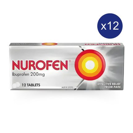 Nurofen Pain and Inflammation Relief Tablets 200mg pack of 12 tablets - carton of 12 packs