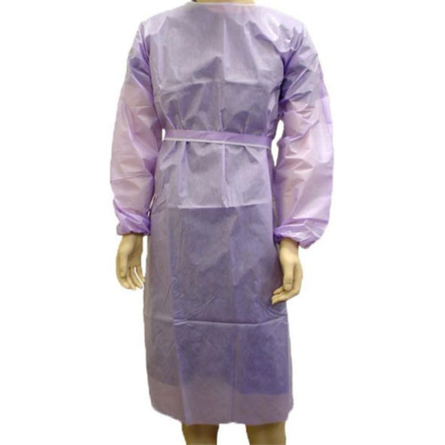 Impervious Oncology Gown in Purple with Elastic Cuff front view