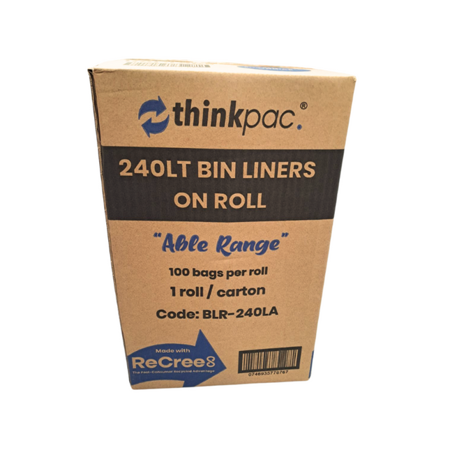 Box of thinkpac bin liners for wheelie bins