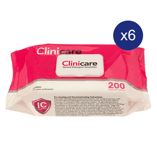 Clinicare Neutral Detergent Toweletts Non ionic surfants bulk red pack