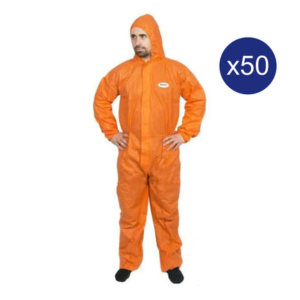 Ultra Health Combat Disposable Coverall Orange Carton of 50