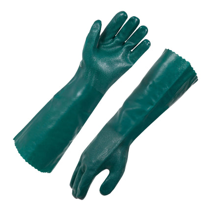 Ultra Health Green PVC Double Dip Interlock Lining 45cm Heavy Duty Gloves 