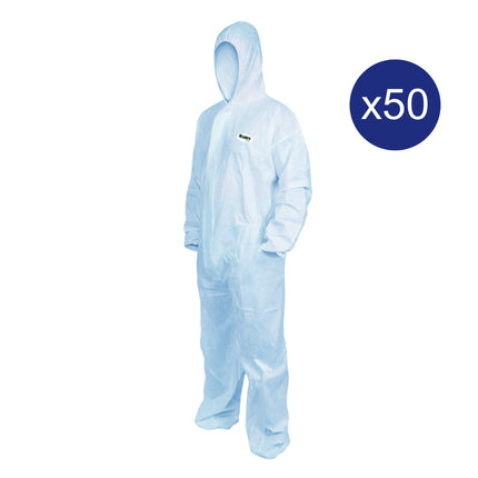 Ultra Health Hi Calibre SMS Coverall Type 5 & 6 - Blue Carton of 50