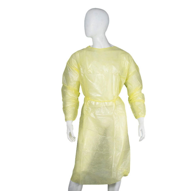 Ultra Health Level 2 Isolation Impervious PP/PE Gown Disposable Yellow