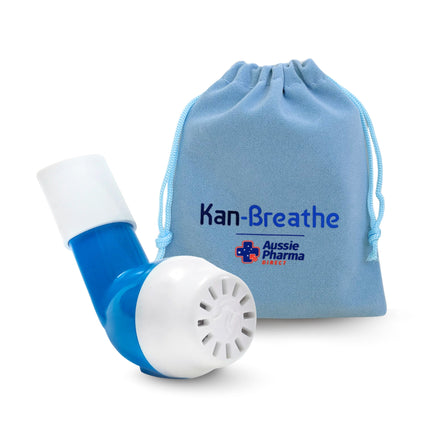 Kan-Breathe™ mucus clearing device - blue variant with soft protective bag