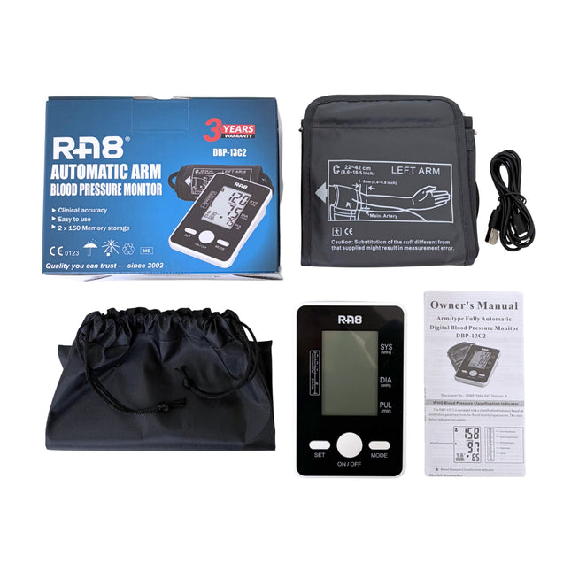 RA8 Automatic Arm Blood Pressure Monitor Contents