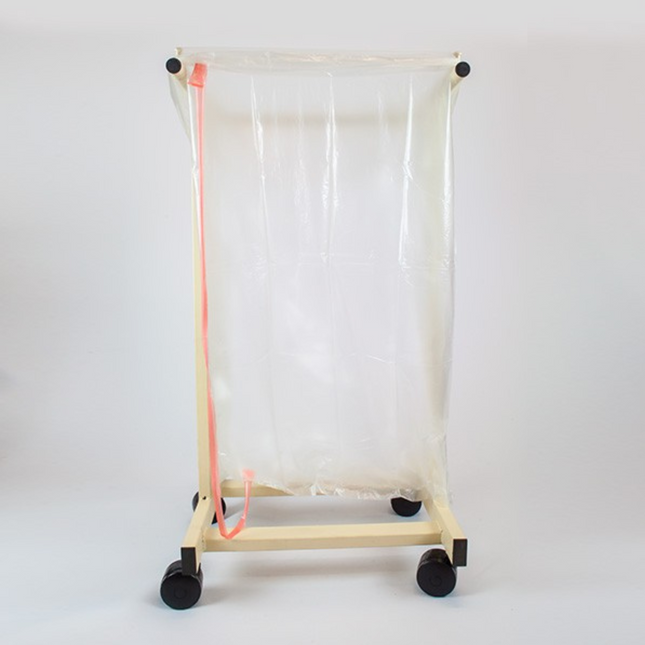clear soluble laundry bag on trolley